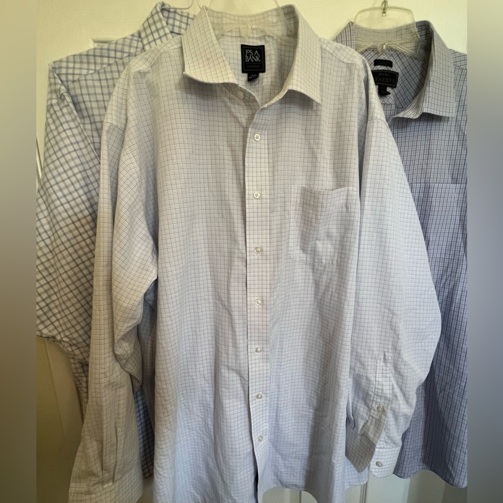 JosA bank patterned dress shirt size 18/35; good used condition